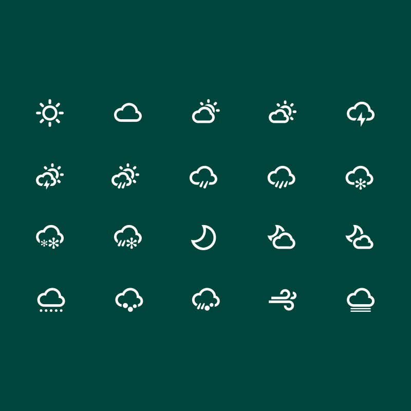 20 Free Weather Icon Collection Design PSD Download