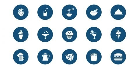 25 Free Food Icon Collection Design PSD Download