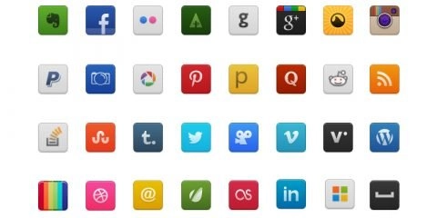 48 Free Social Media PSD Icons Design Collection