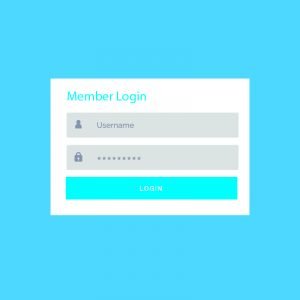 Blue Login Form UI Design For Website And Application