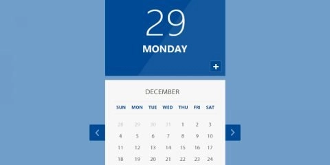 Calendar UI PSD Design Free Download