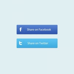 Facebook & Twitter Social Share Buttons PSD Design Templates