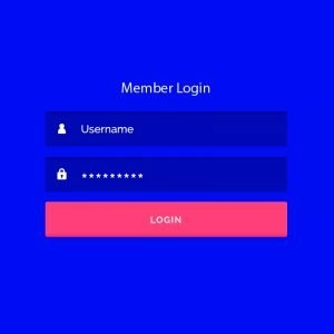Login Template UI with Blue Background Design Free Vector