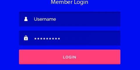 Login Template UI with Blue Background Design Free Vector