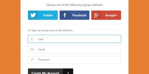 Signup Form Mockup Template Design Free PSD