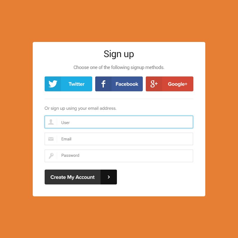 Signup Form Mockup Template Design Free PSD