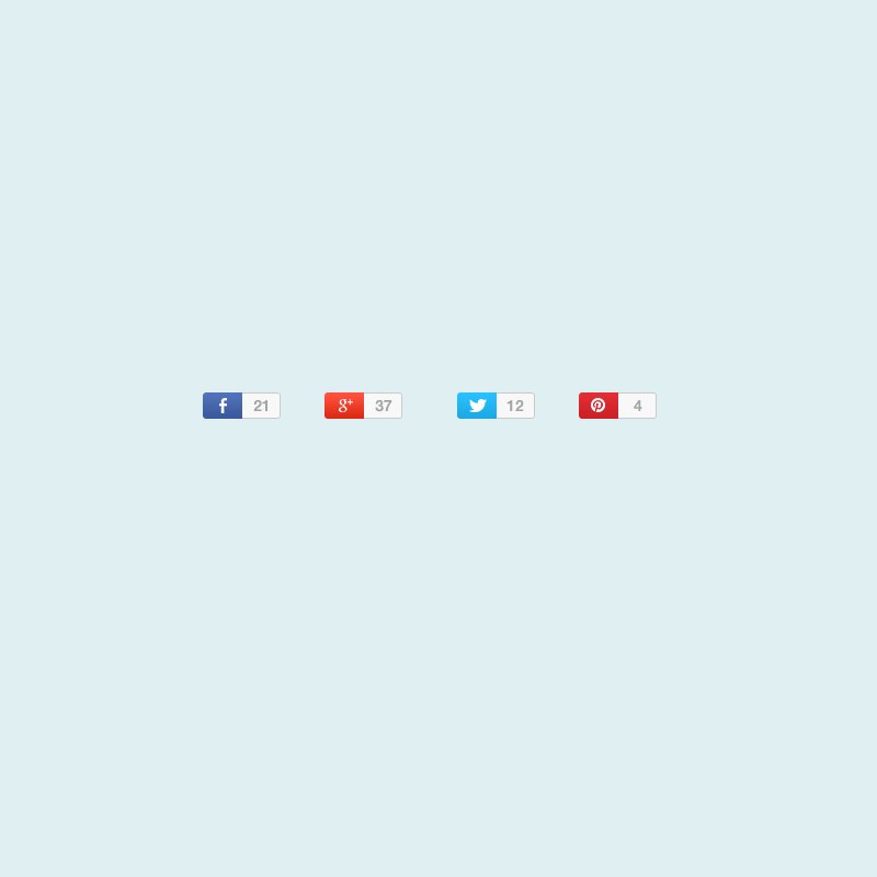 Social Share Buttons Icons PSD Design for App & Website