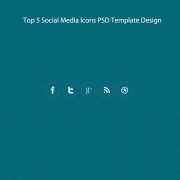 Top 5 Social Media Icons PSD Template Design