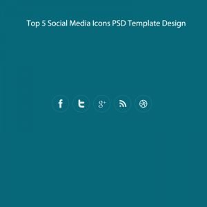 Top 5 Social Media Icons PSD Template Design