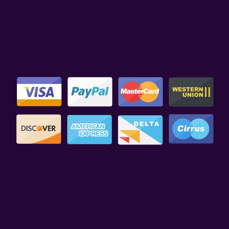 Top Debit Card, Credit Card and Payment Icons PSD Design