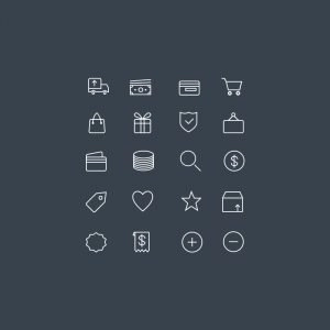 20 Ecommerce Line Icons Design Free PSD Download
