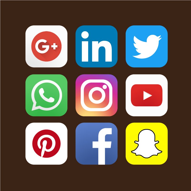 Download 9 Social Media Marketing Pack Icons Design Free Vector File