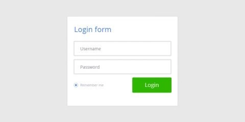 Login Form Design with Green Buttons Free PSD Download