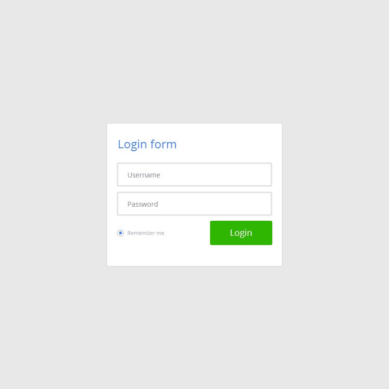 Login Form Design with Green Buttons Free PSD Download