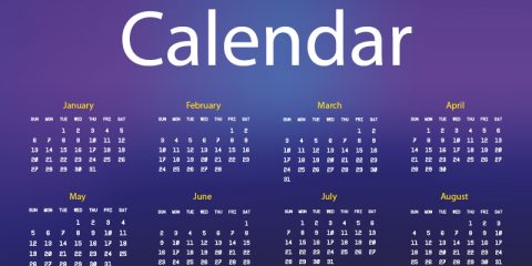 2019 Calendar Free Vector Design on Dark Background