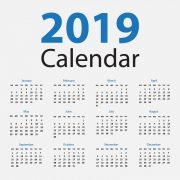 2019 Calendar Free Vector Design on Light Background