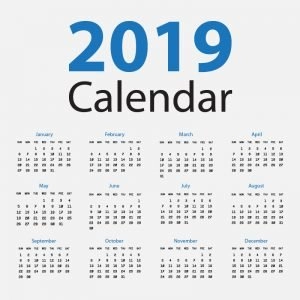 2019 Calendar Free Vector Design on Light Background