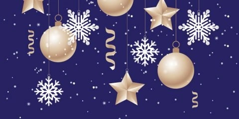 Free Merry Christmas and New Year Illustration Design Vector