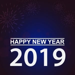 Happy New Year 2019 Banner Illustration Card Design