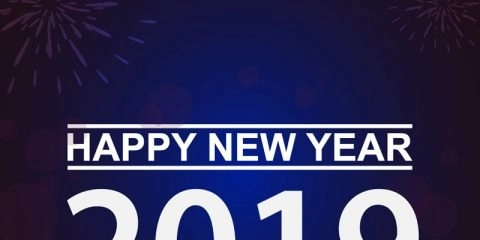 Happy New Year 2019 Banner Illustration Card Design