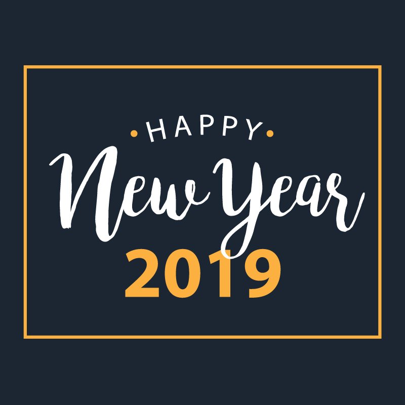 Happy New Year 2019 Free Banner Card Design