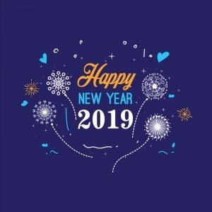 Happy New Year 2019 Greeting Card Design by GraphicMore