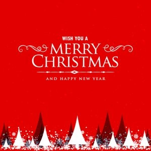 Merry Christmas Red Card Design Free Vector Download