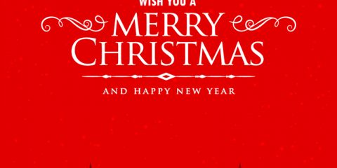 Merry Christmas Red Card Design Free Vector Download