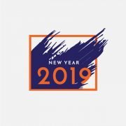 New Year 2019 Post Card Design Free Vector
