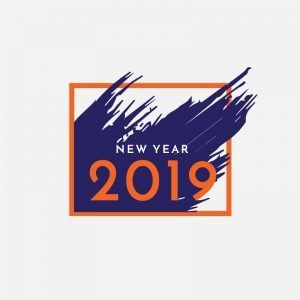 New Year 2019 Post Card Design Free Vector