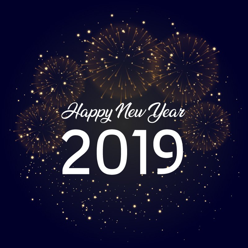 2019 Year Greeting Card Design Free Vector Download