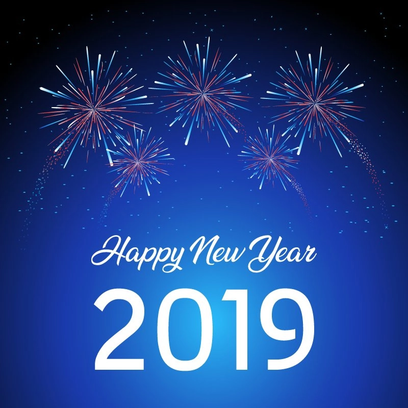 Download New Year 2019 Greeting Card Design Free Vector