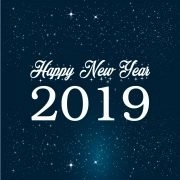 Happy New Year 2019 Celebration Card with Bright Stars
