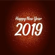 Happy New Year 2019 Vector Card with Party Celebration Background