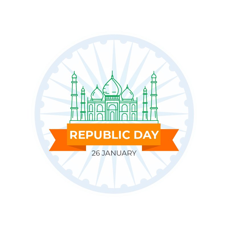 India Republic Day Greeting Card Design Free Vector