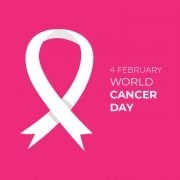 World Cancer Day Vector Card Design with Pink Background