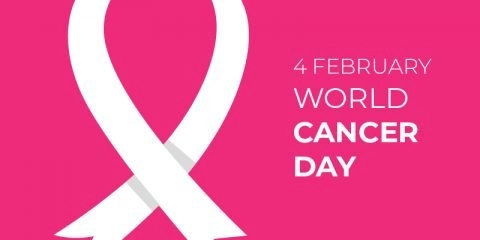 World Cancer Day Vector Card Design with Pink Background