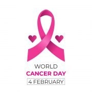 World Cancer Day with Heart Free Vector Card Design