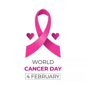 World Cancer Day with Heart Free Vector Card Design