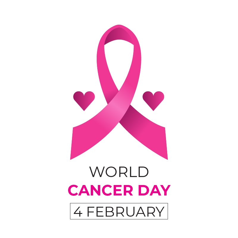 World Cancer Day with Heart Free Vector Card Design