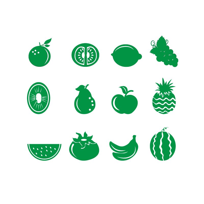 12 Best Fruits Vector Icons Collection Download