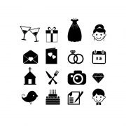 16 Wedding Icons Collection Free Vector Download