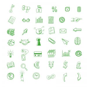 40+ Hand Drawn Business Icons Design Free PSD Download