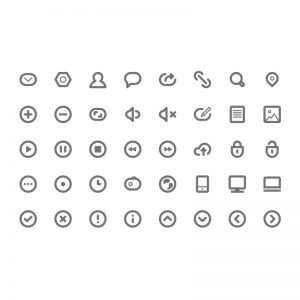 40 Minimalistic Icons Collection Free PSD Download
