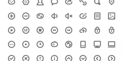 40 Minimalistic Icons Collection Free PSD Download