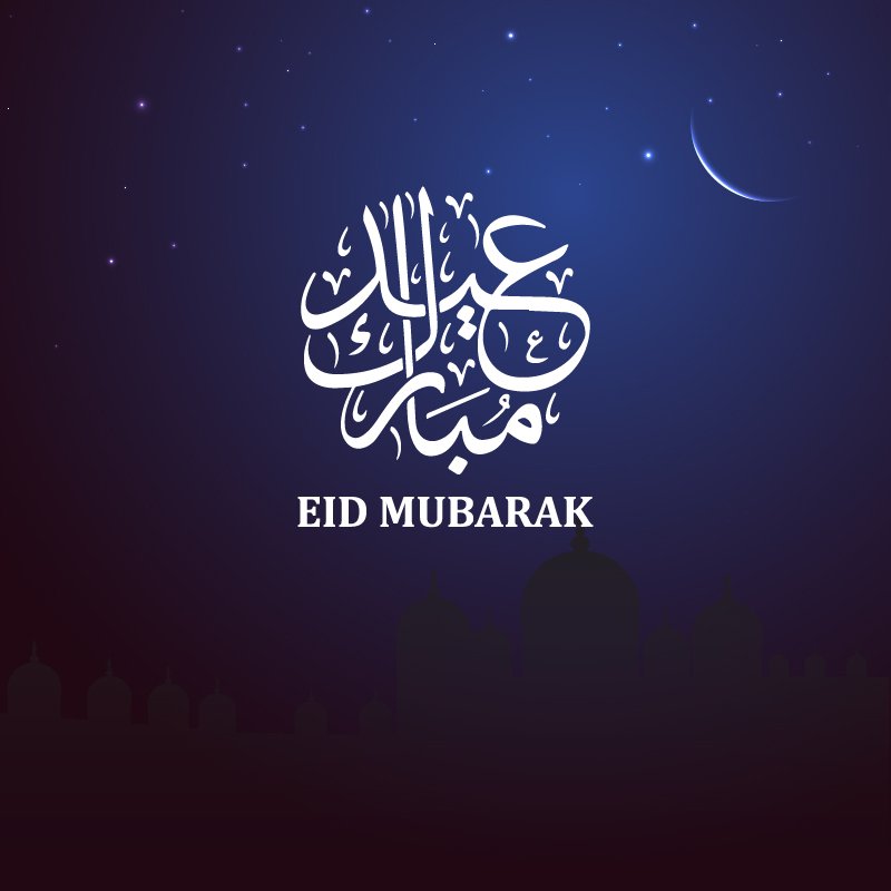 Eid Al Fitr Greeting Card Design Free Vector Download