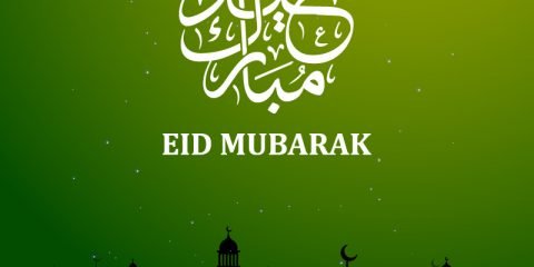 Green Eid Mubarak Card Design Free Vector Download