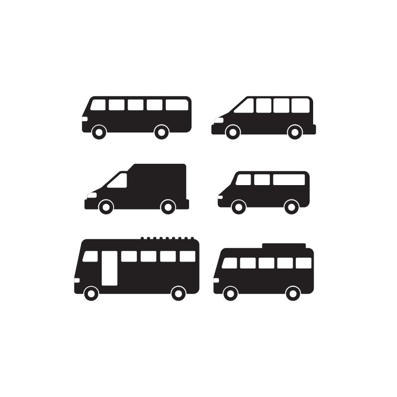 Minibus Vector Icon Free Collection Design