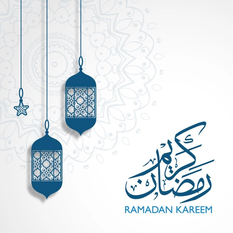 Ramadan Kareem Greeting with Islamic Shape Background