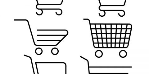 Supermarket Cart Line Icons Free Vector Collection Design